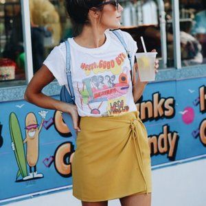 Silence + Noise yellow wrap skirt
